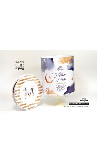 Trusou de botez pentru baieti cu praf de stele auriu, Twinkle Twinkle Little Star  20